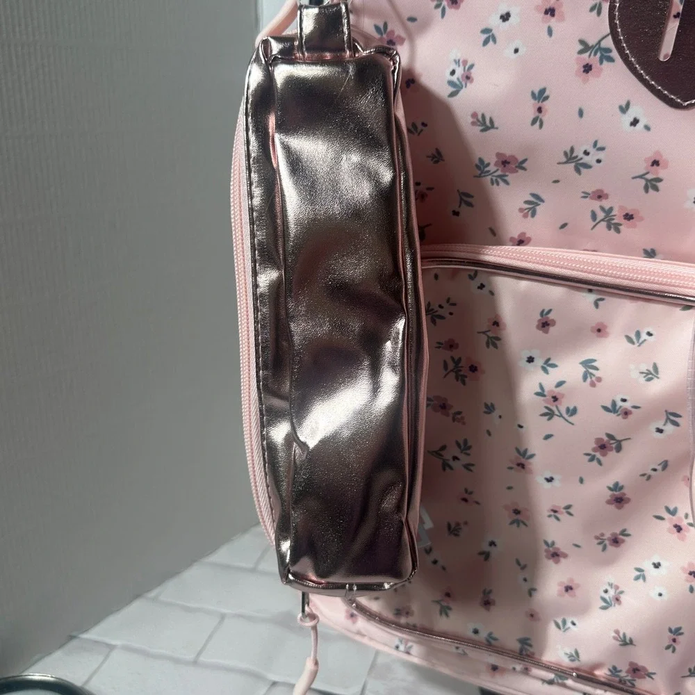 Locker Club Pink Floral Backpack Headphones and Pencil Case 3‎ Piece Set New